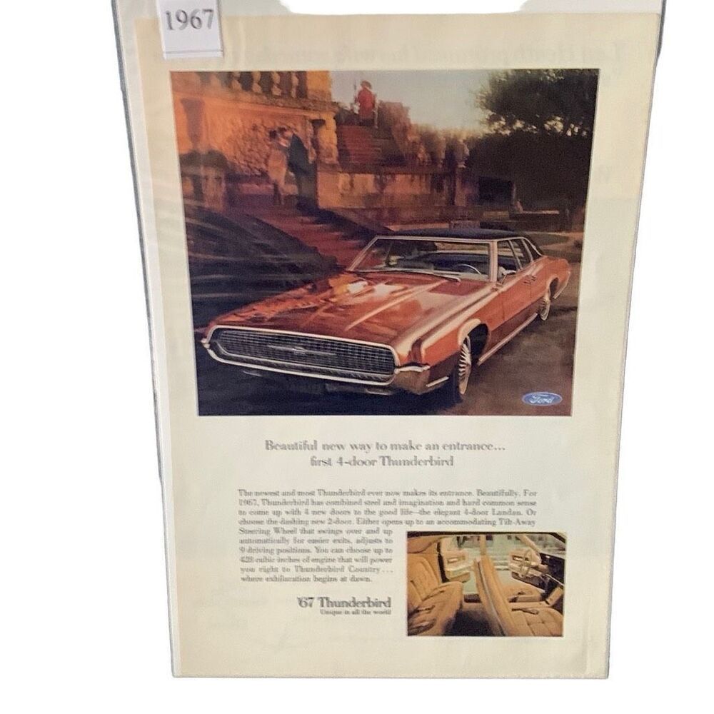 Vintage 1967 Ford Thunderbird 4-Door Ad Advertisement